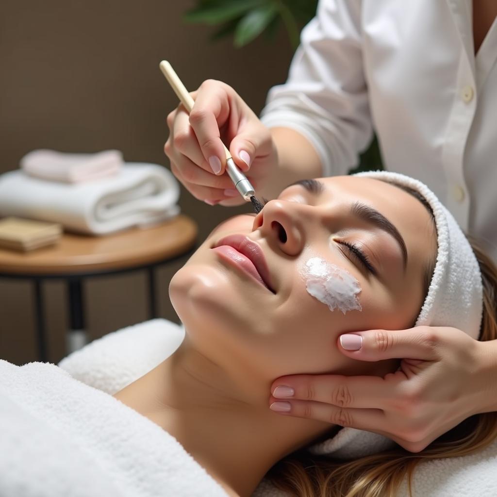 Facial treatment at an American wellness spa in Lokhandwala