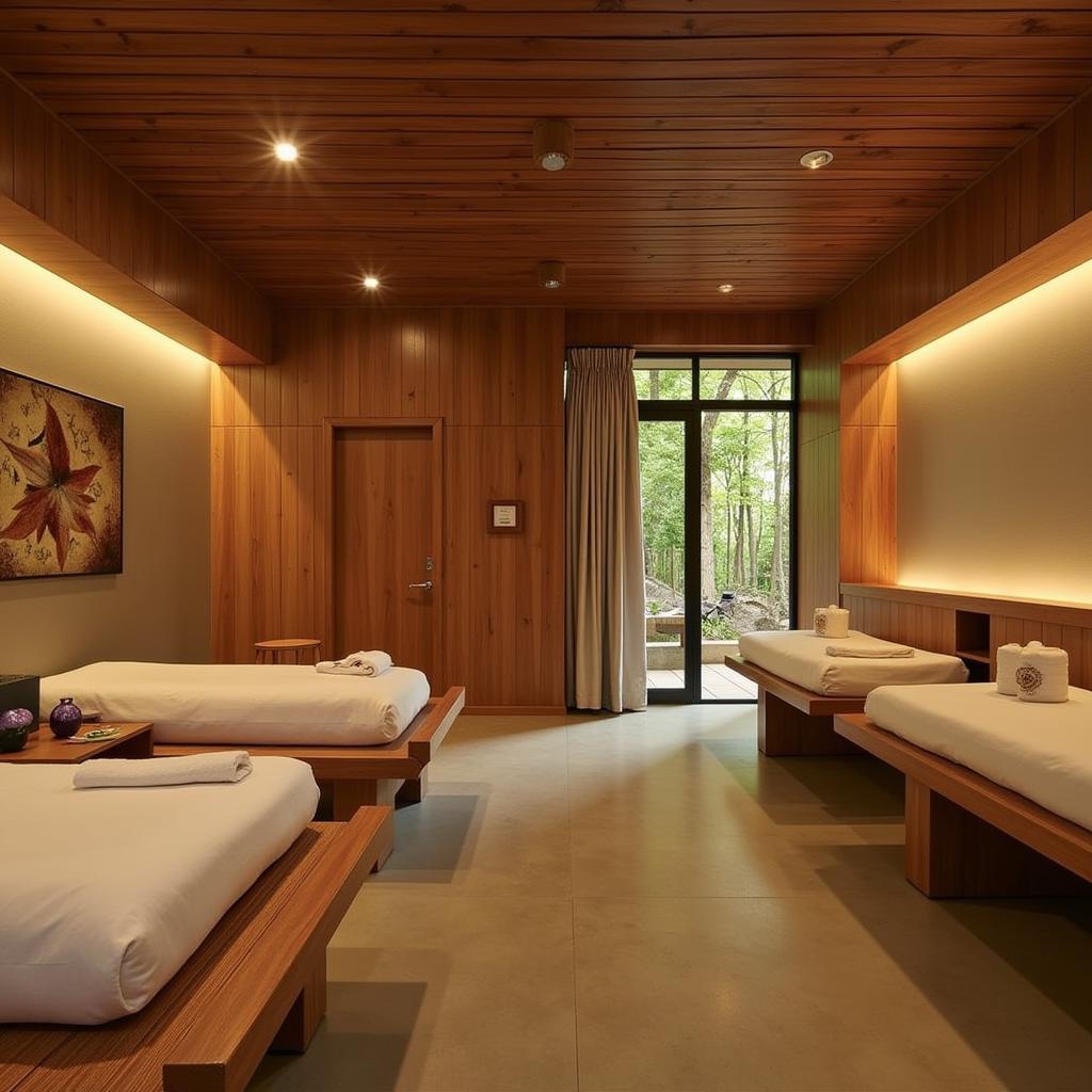 Interior view of the spa at Anand Corbett Aamod Resort & Spa showcasing its serene ambiance