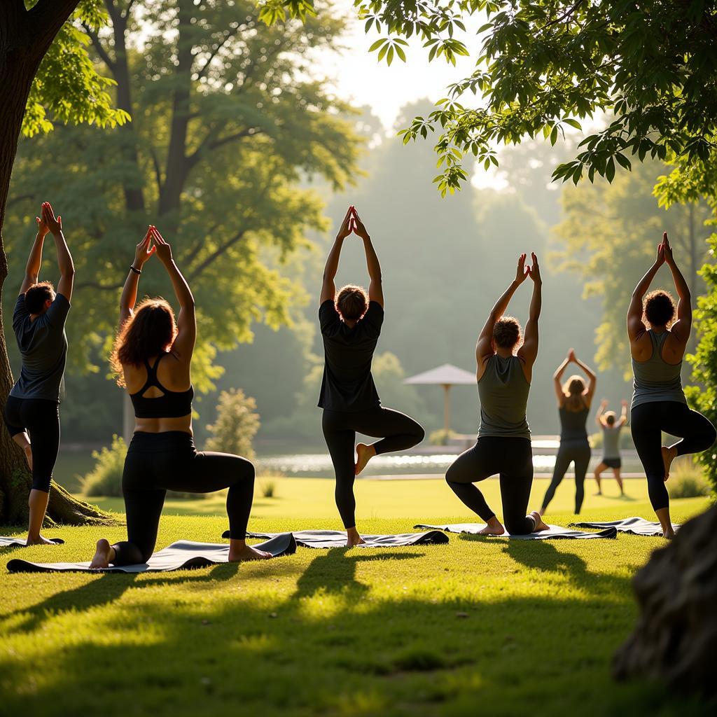 Yoga session at Ananta Spa & Resorts Ajmer