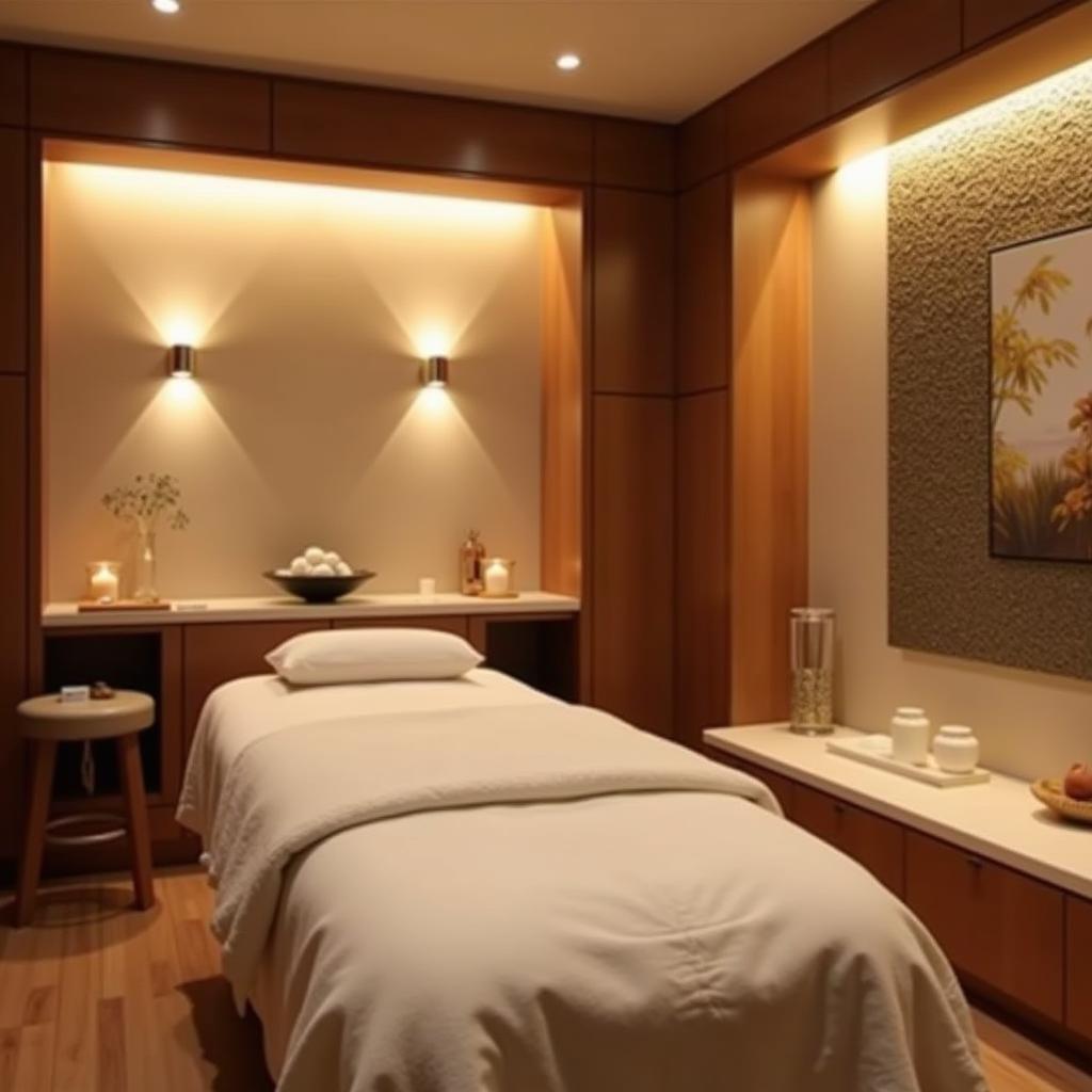 Relaxing spa treatment room at Anelia Resort in Mauritius