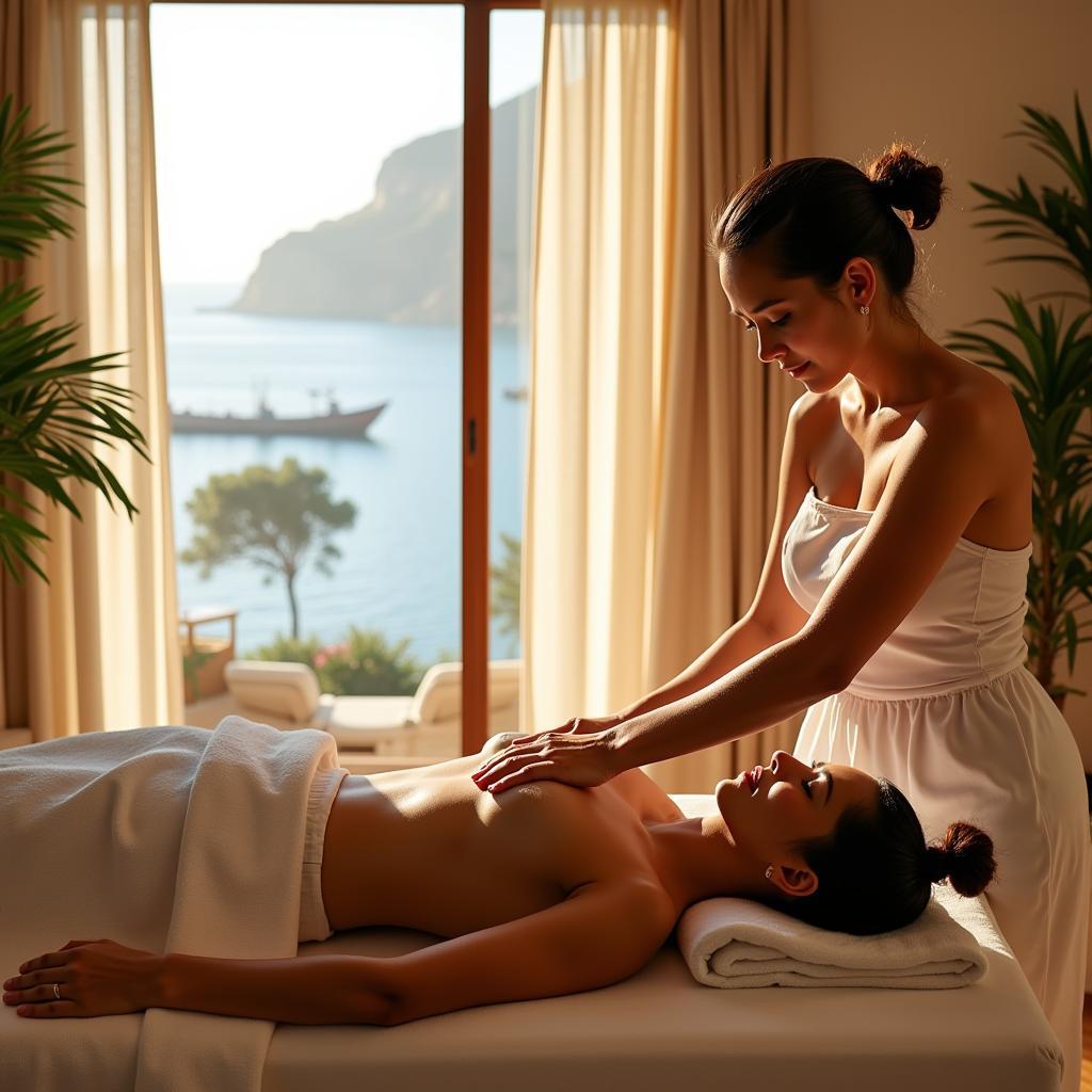 Relaxing massage at Antalya spa resort