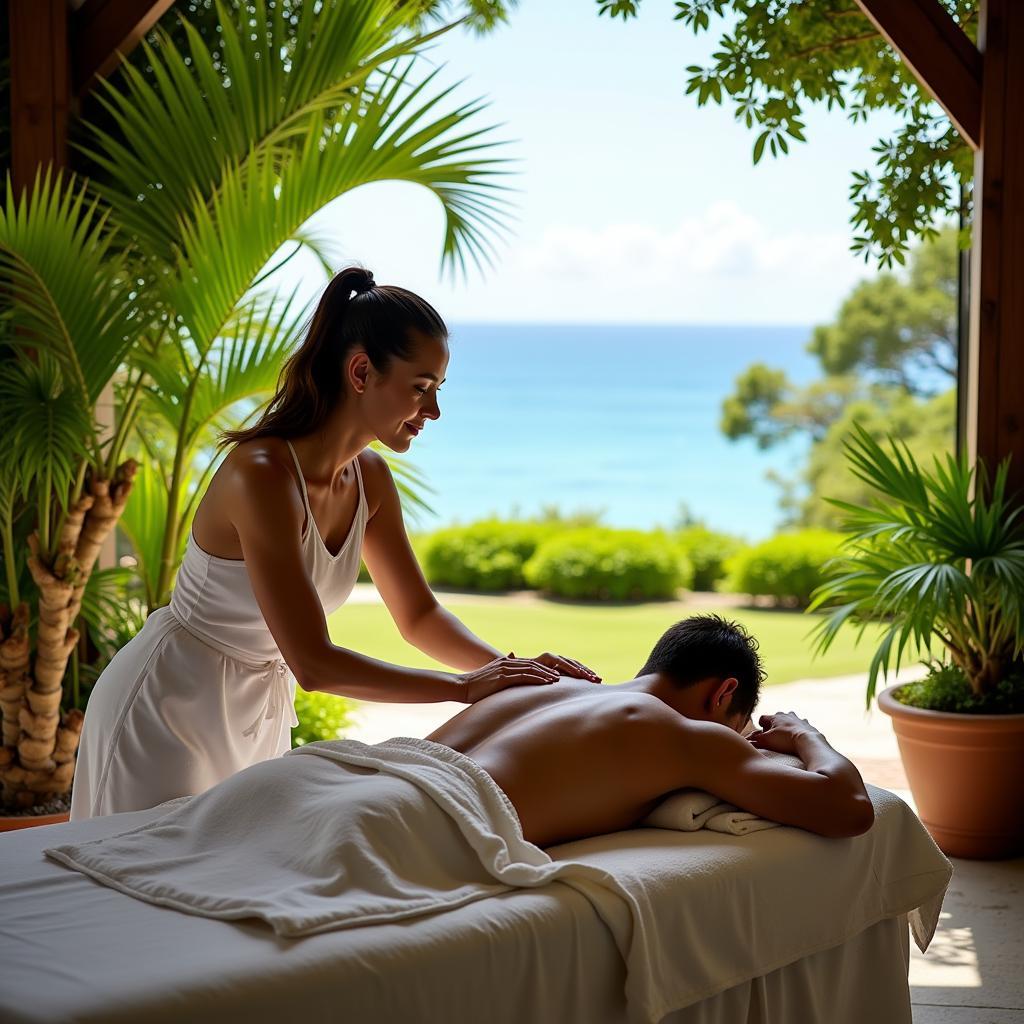 Relaxing massage at an Antigua resort and spa