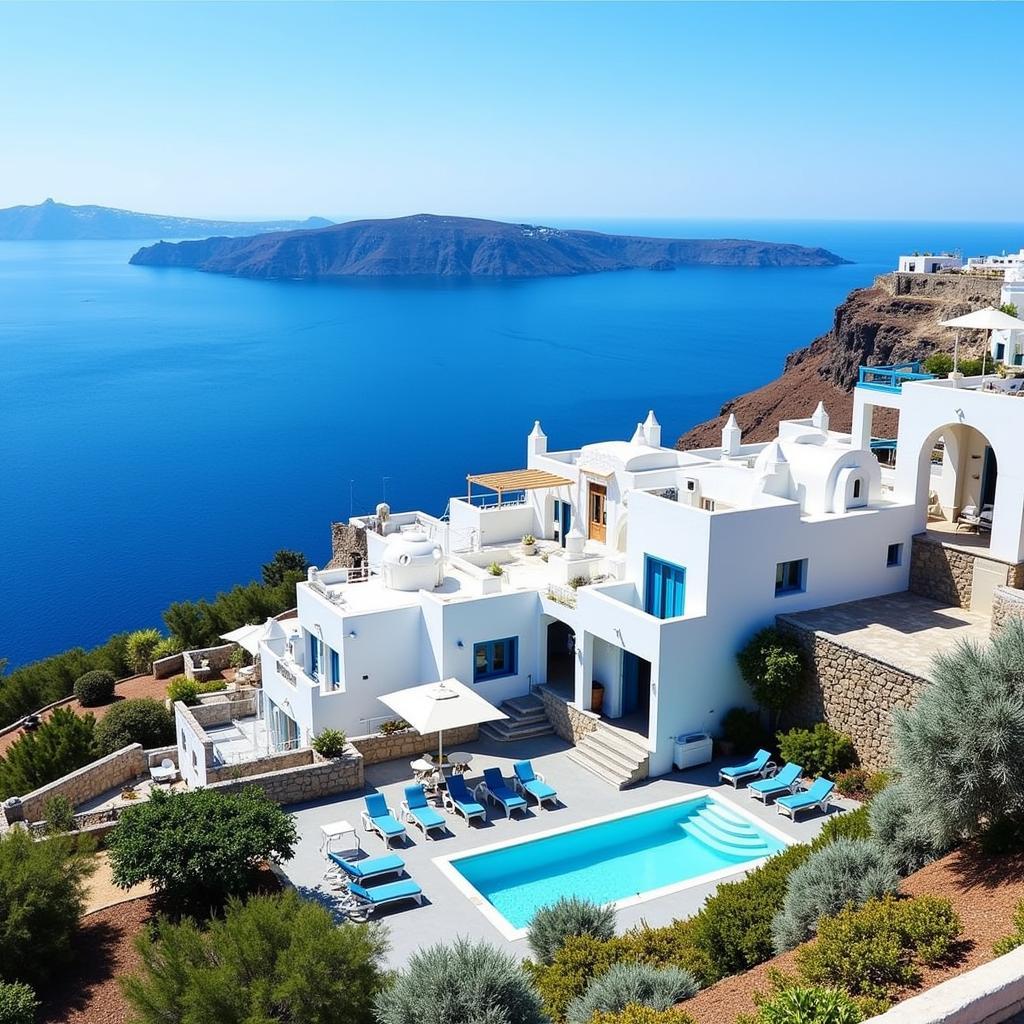 Luxurious view of Antinea Suites Hotel & Spa in Santorini, Greece