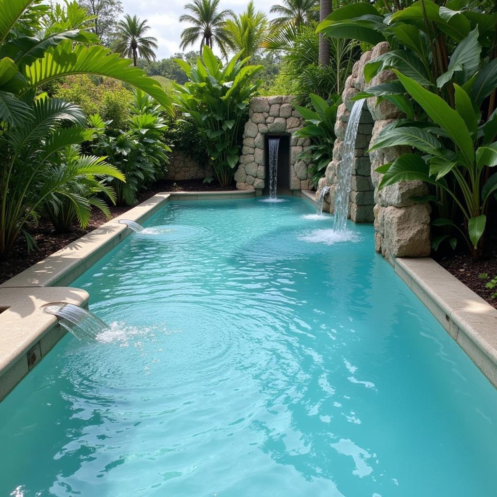 Relaxing in a Hydrotherapy Pool at an Aqua Spa in Panama