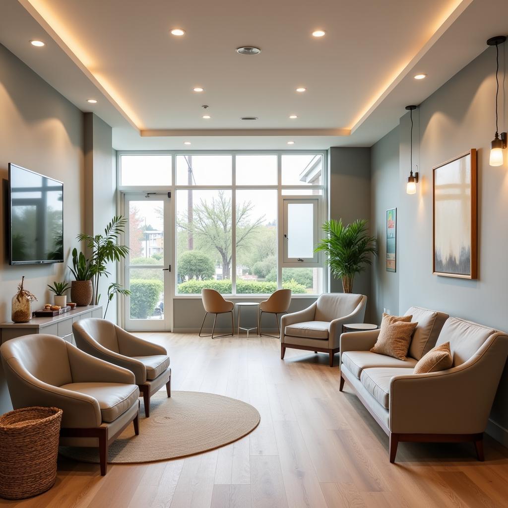 Serene waiting area at Aquamedica Spa