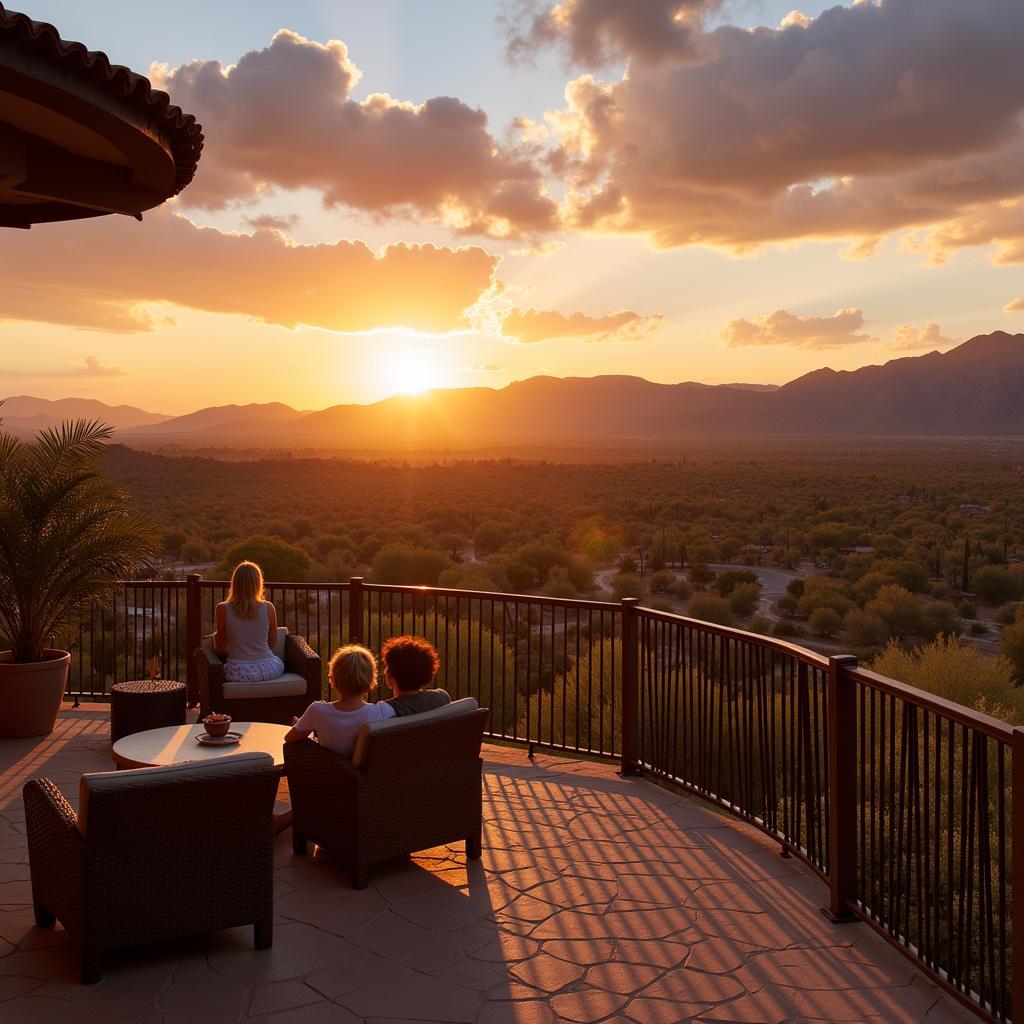 Relaxing desert view at arizona spa resort