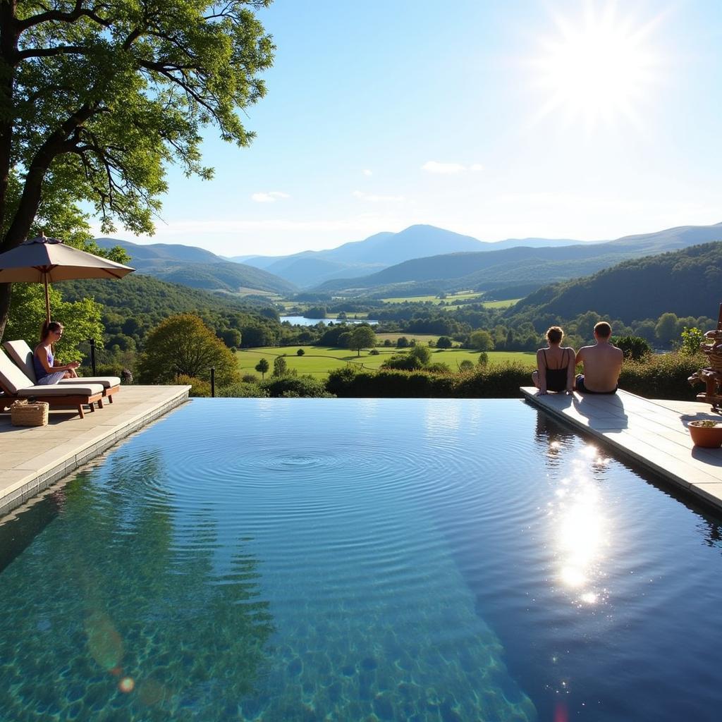 Relaxing in the Infinity Pool at Armathwaite Hall Spa