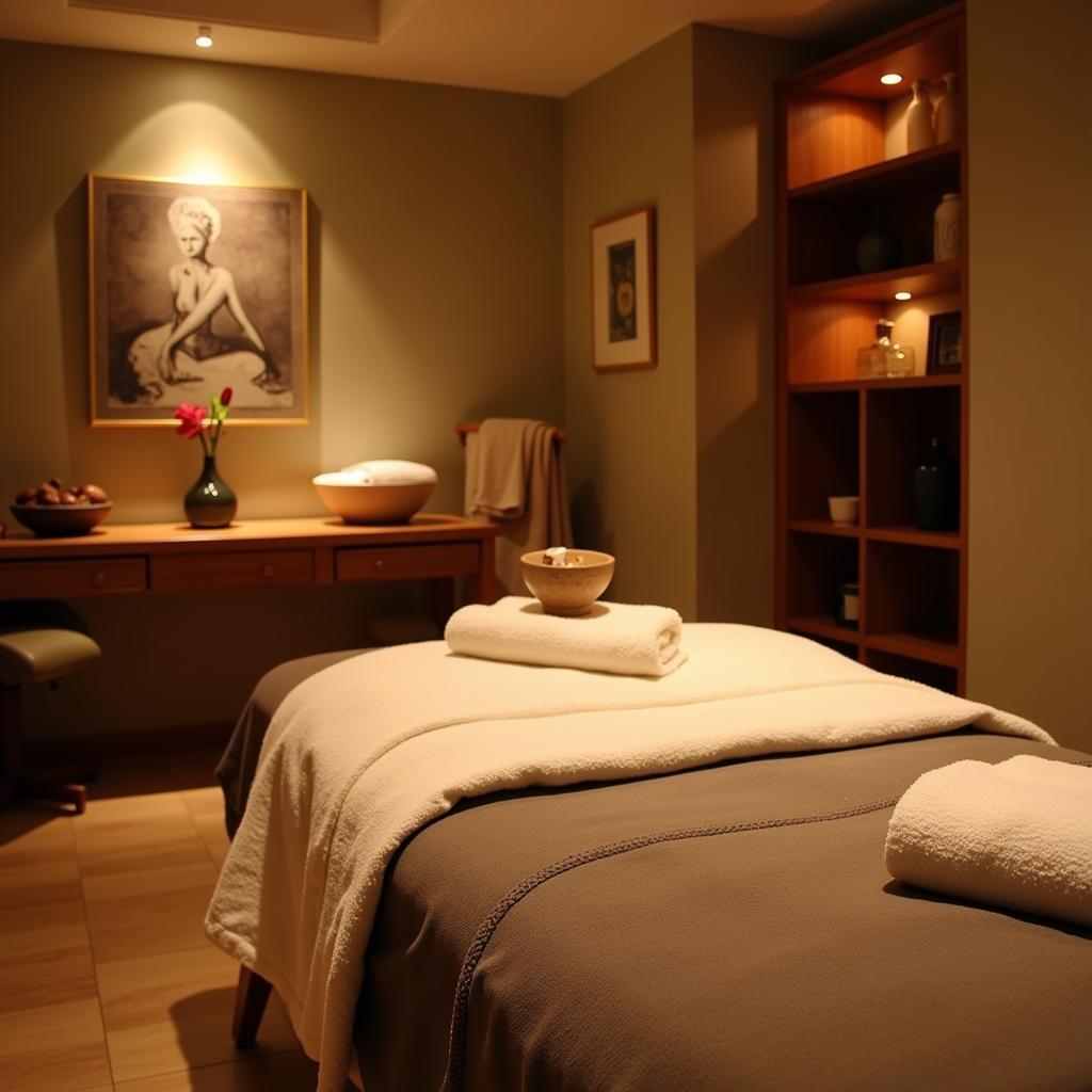 Serene treatment room in an aroma spa located in Siliguri