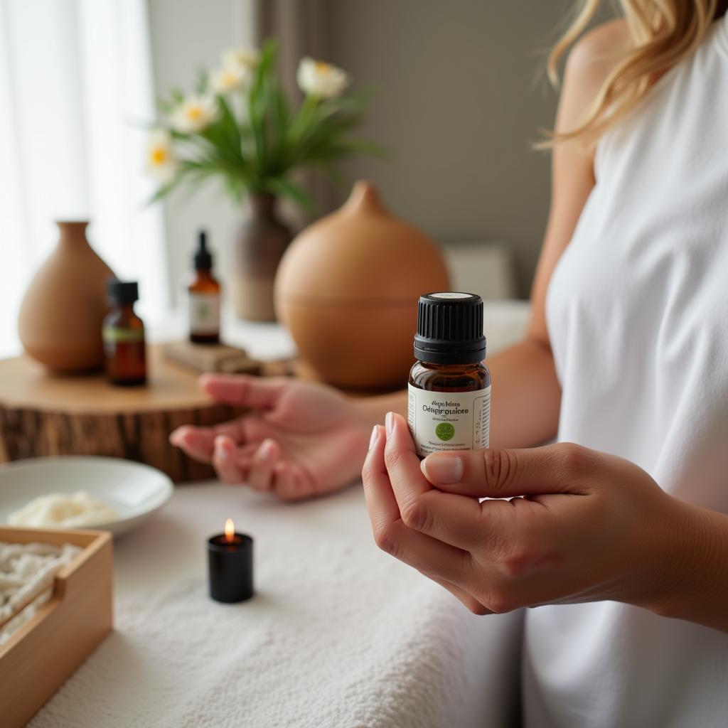 Essential oils and aromatherapy used during a spa treatment