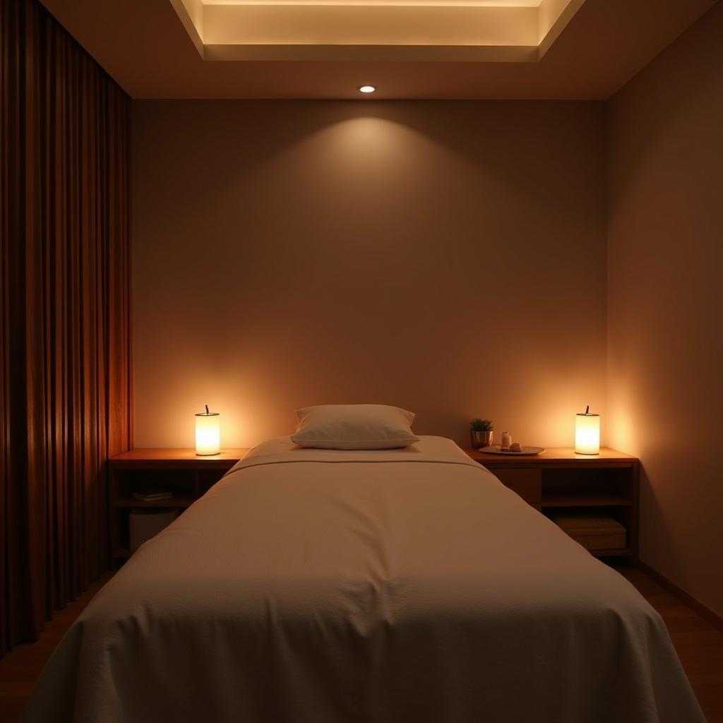 Serene Treatment Room at an Art of Living Spa in Bangalore