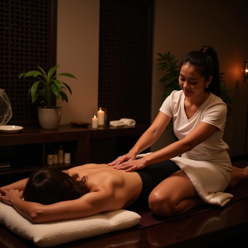 Woman receiving an Arthai spa treatment