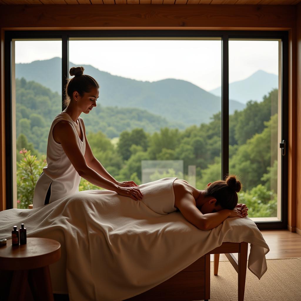 Relaxing massage at an Asheville spa retreat