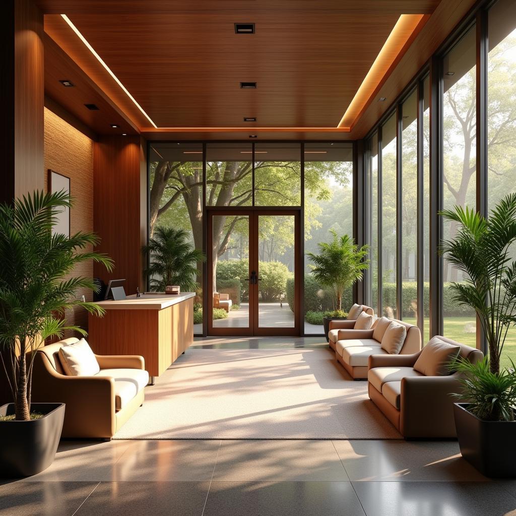 Tranquil Reception Area at Aum Wellness Spa