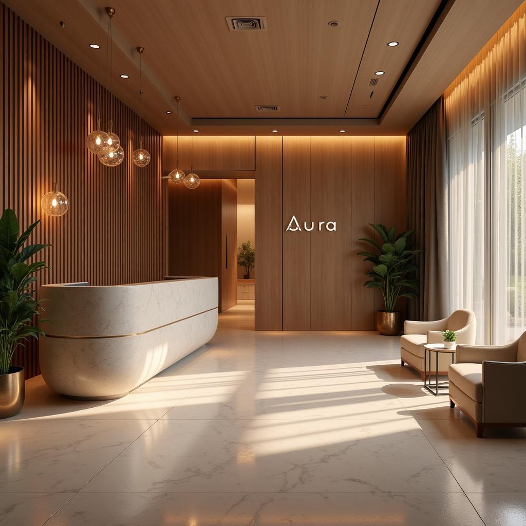 Tranquil Reception Area at Aura Spa