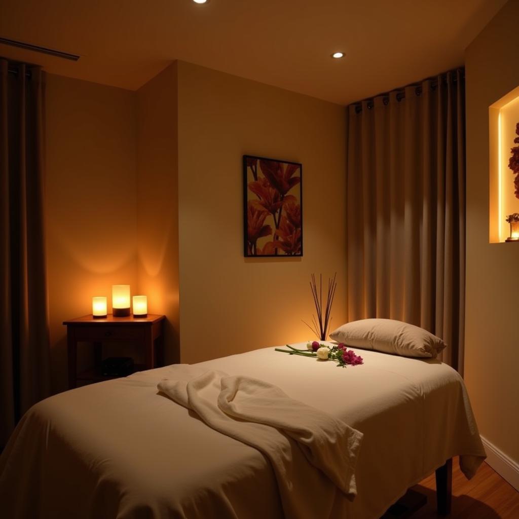 Private treatment room at Aura Thai Body Spa Pune