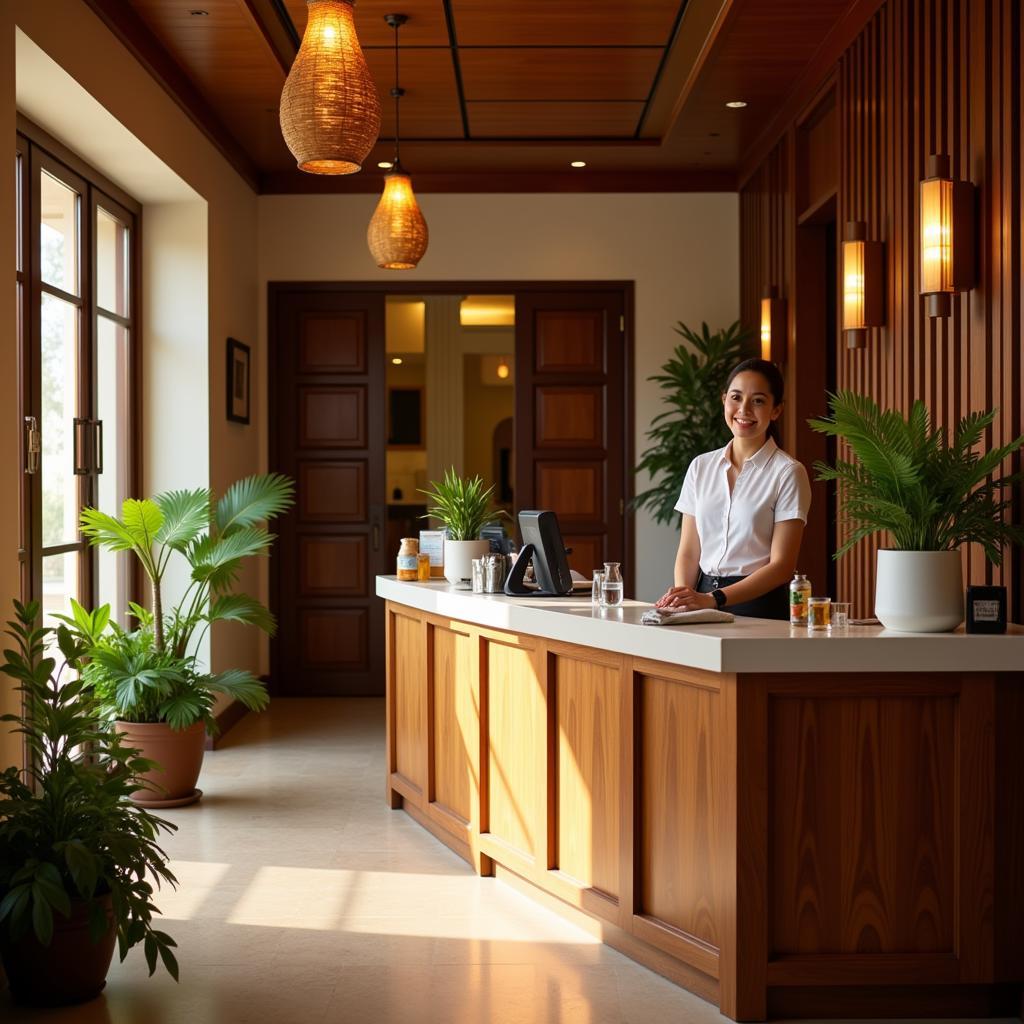 Serene Reception Area at Aura Thai Spa JP Nagar