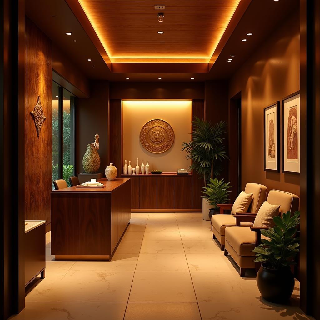 Serene reception area at Aura Thai Spa Powai Galleria