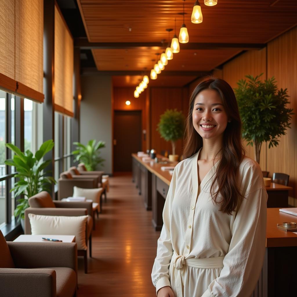 Serene reception area at Aura Thai Spa Thane