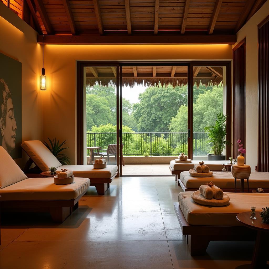 Peaceful spa environment in Auroville