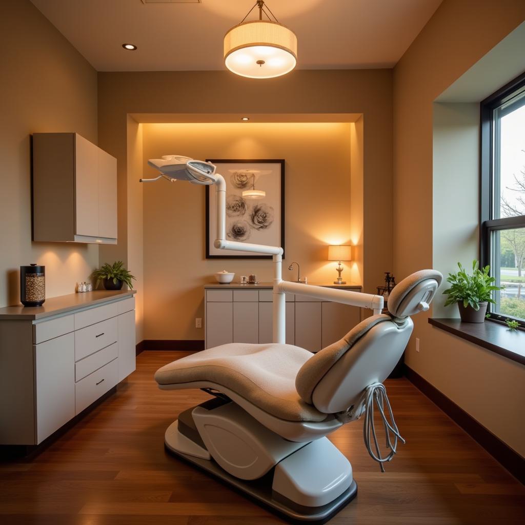 Relaxing atmosphere in a dental spa