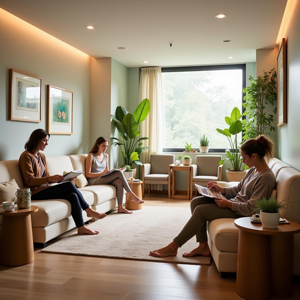 Tranquil Aveda Oasis Relaxation Area