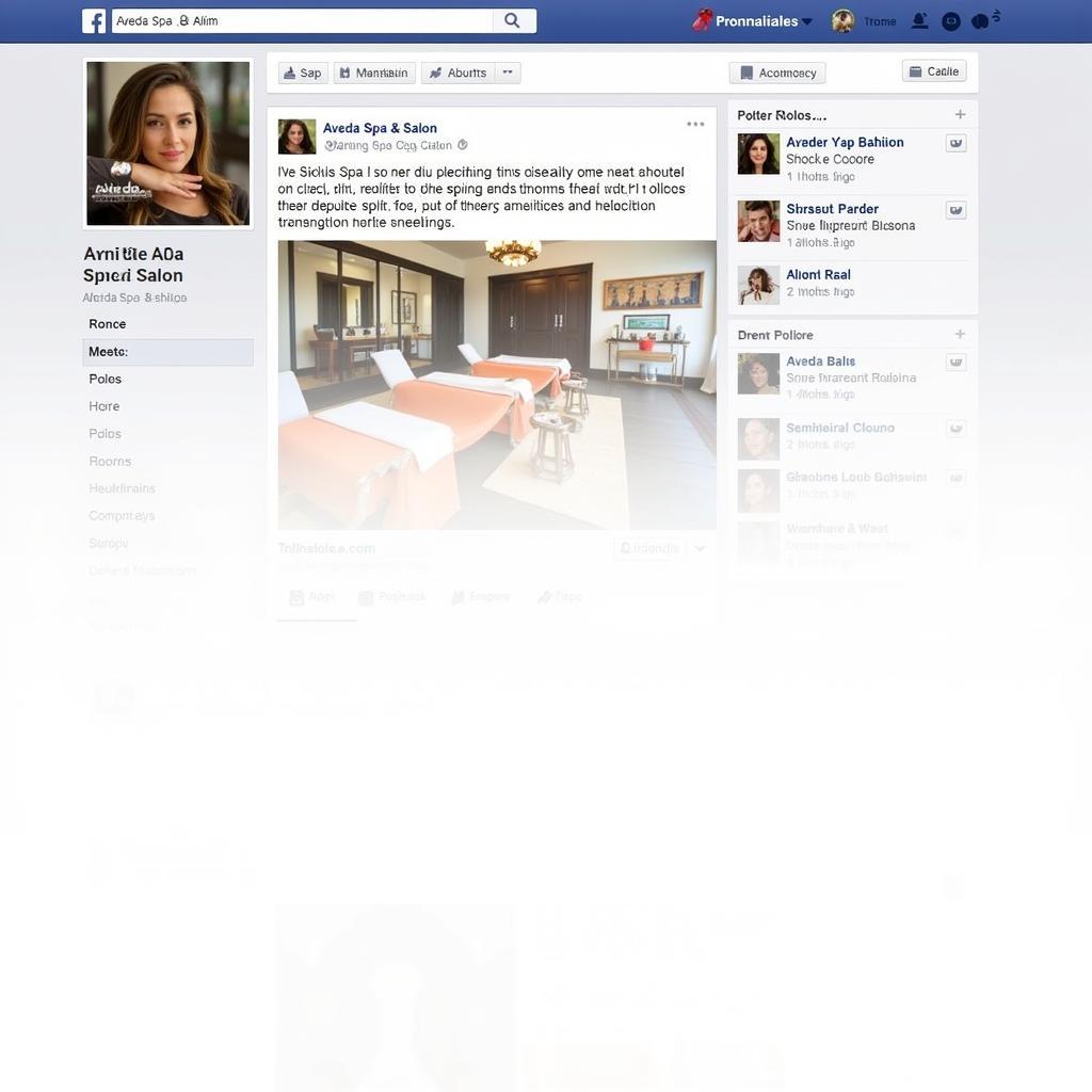 Aveda Spa & Salon Facebook Page Amenities Preview