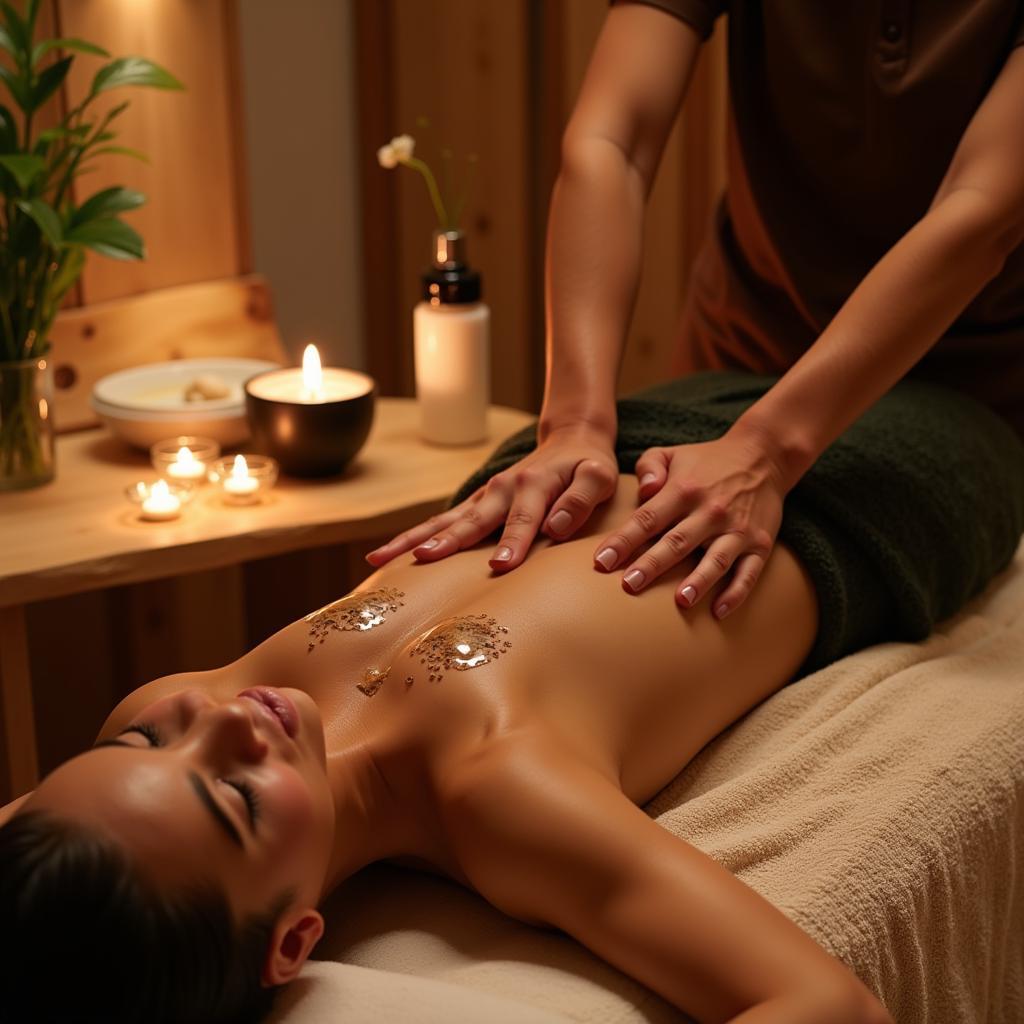 Relaxing Ayurveda Spa Treatment Scene