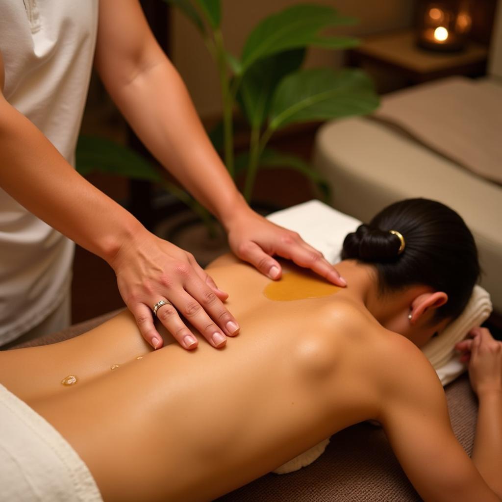 Traditional Ayurvedic massage at a Goa spa resort