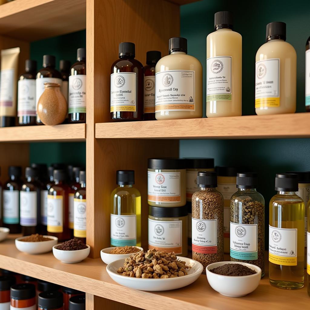 Display of Ayurvedic Spa Products