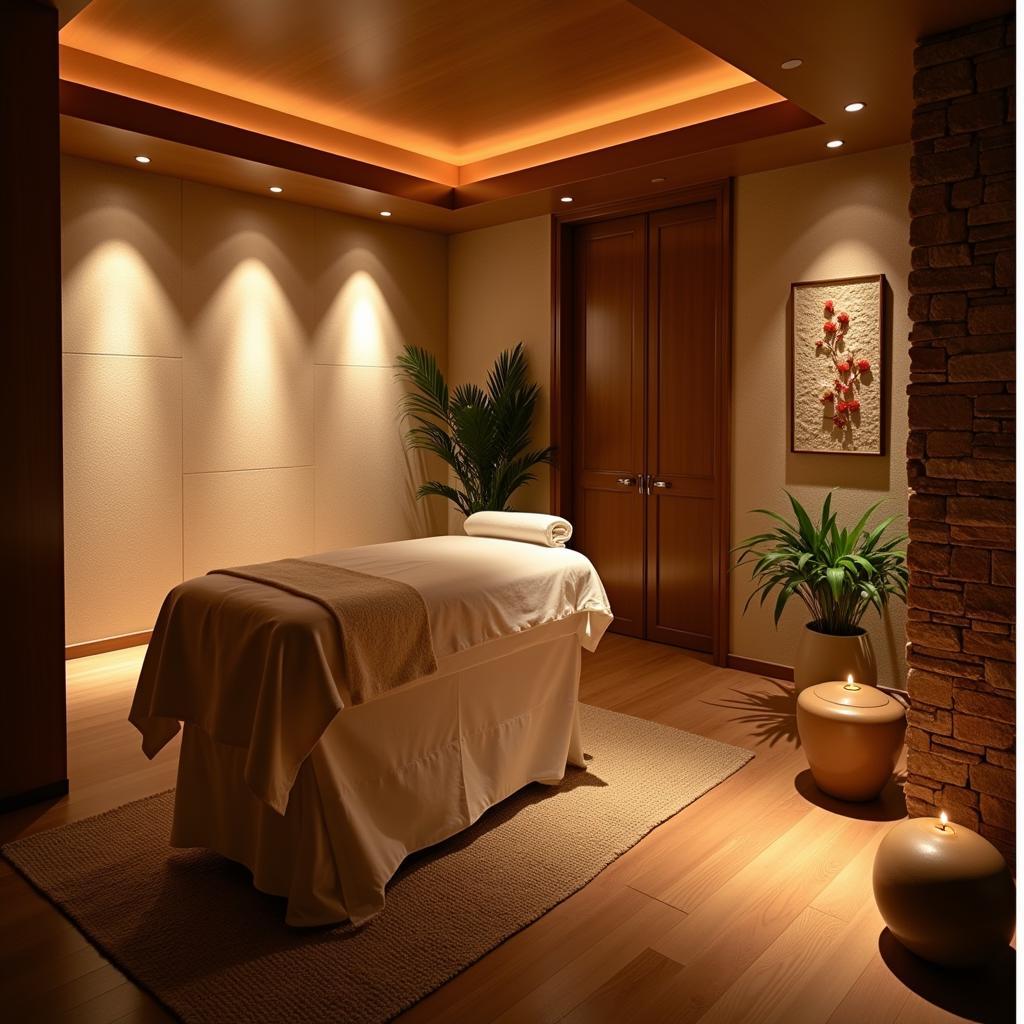 Serene Ayurvedic Spa Treatment Room