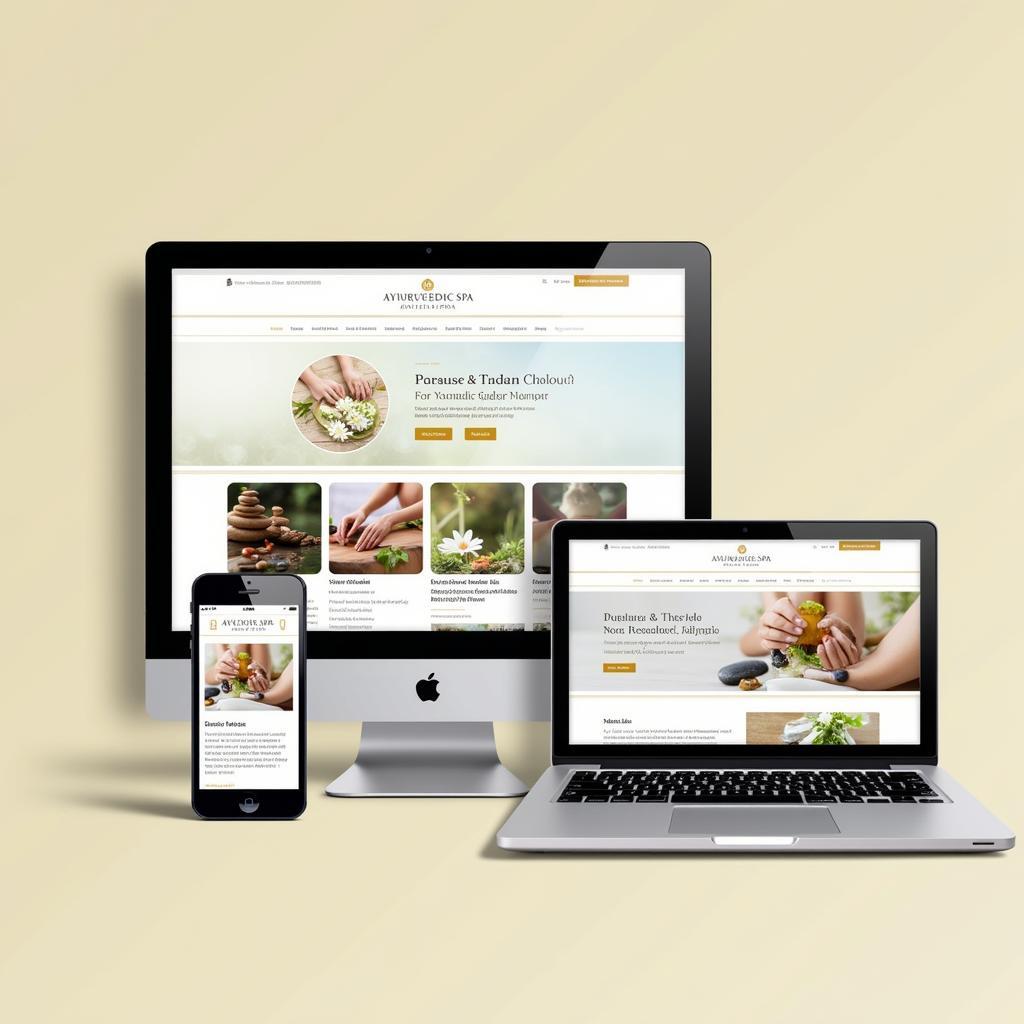 Ayurvedic Spa Website Template Mobile Responsive Design Example