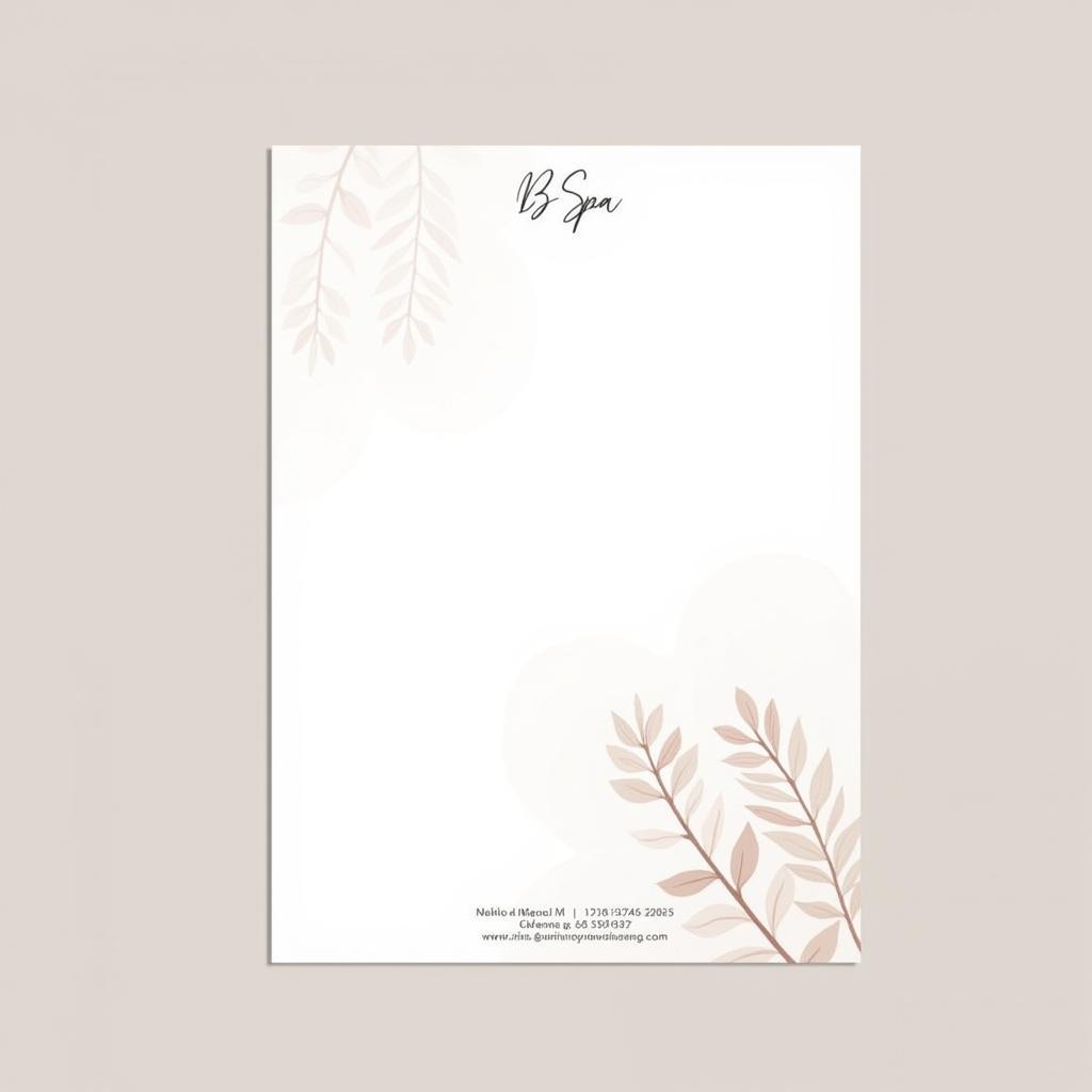 Example of a B Spa Letterhead Design with Elegant Typography and Subtle Branding