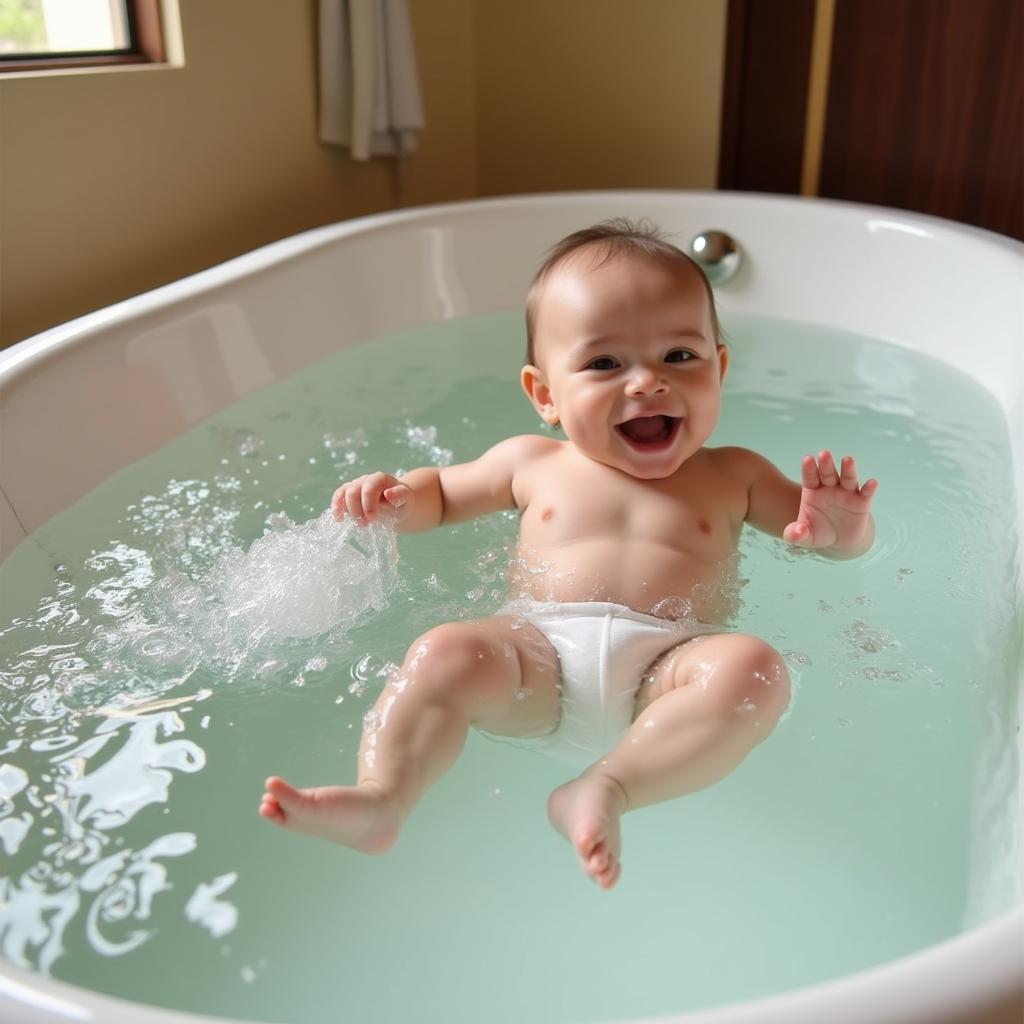 Baby Floating in a Hydrotherapy Pool in Banjara Hills