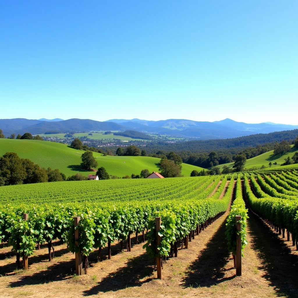 Panoramic vineyard view at Balgownie Estate