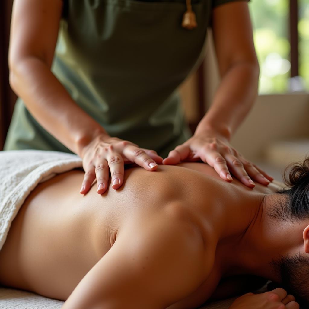 Balinese Massage Therapist at Work