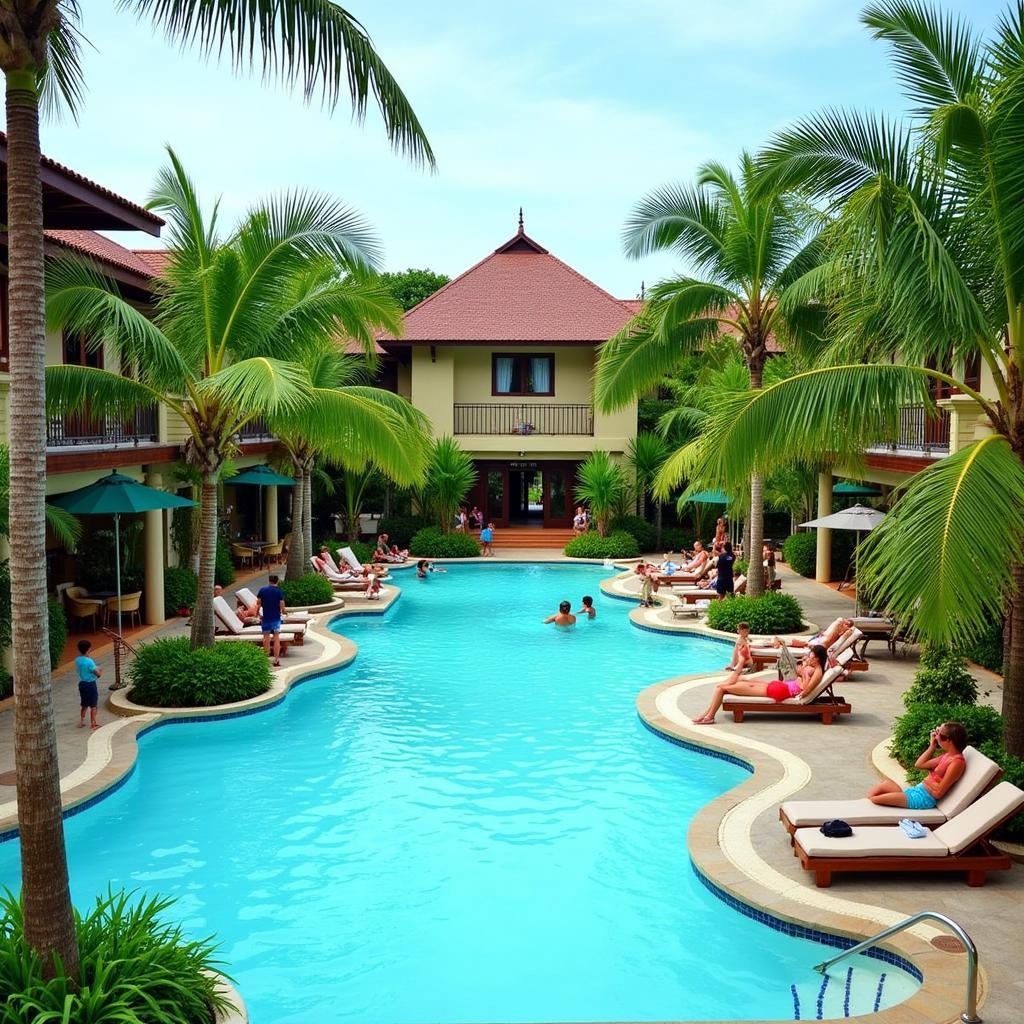 Relaxing Poolside at a Banana Resort & Spa