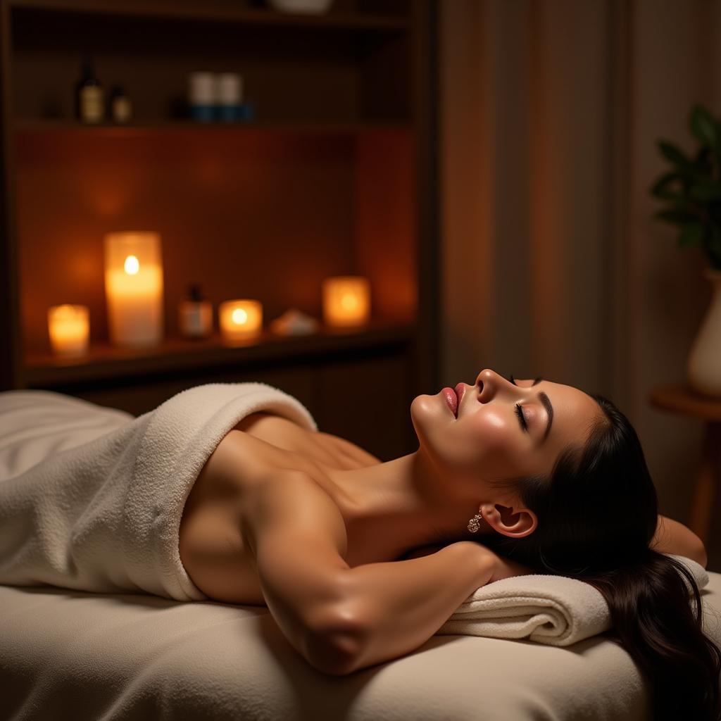 Woman relaxing in a spa in Ludhiana