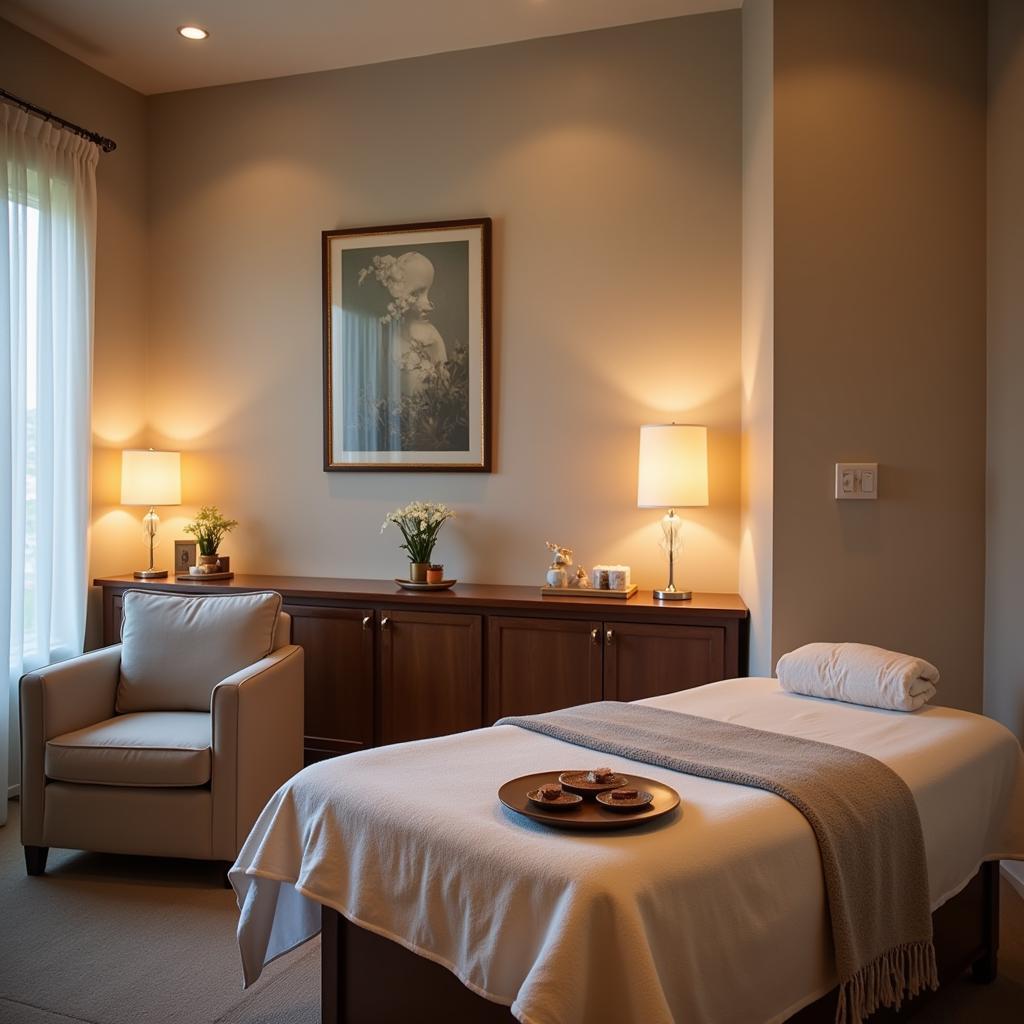 Serene Blue Bell Spa Treatment Room