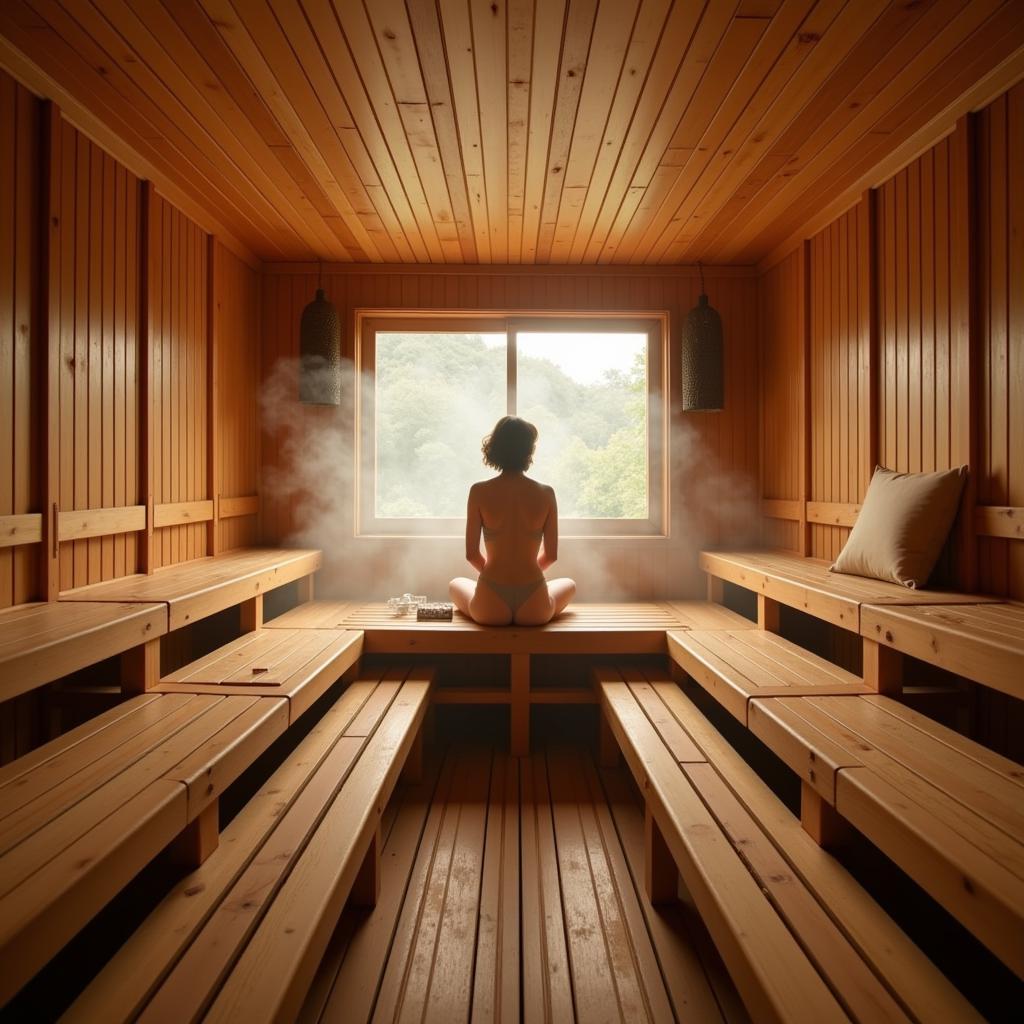 Relaxing in the Korean Sauna at Blue Terra Spa