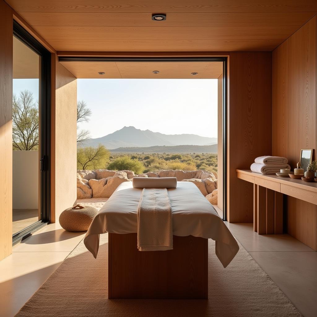 Relaxing spa treatment room at Boulders Resort and Spa