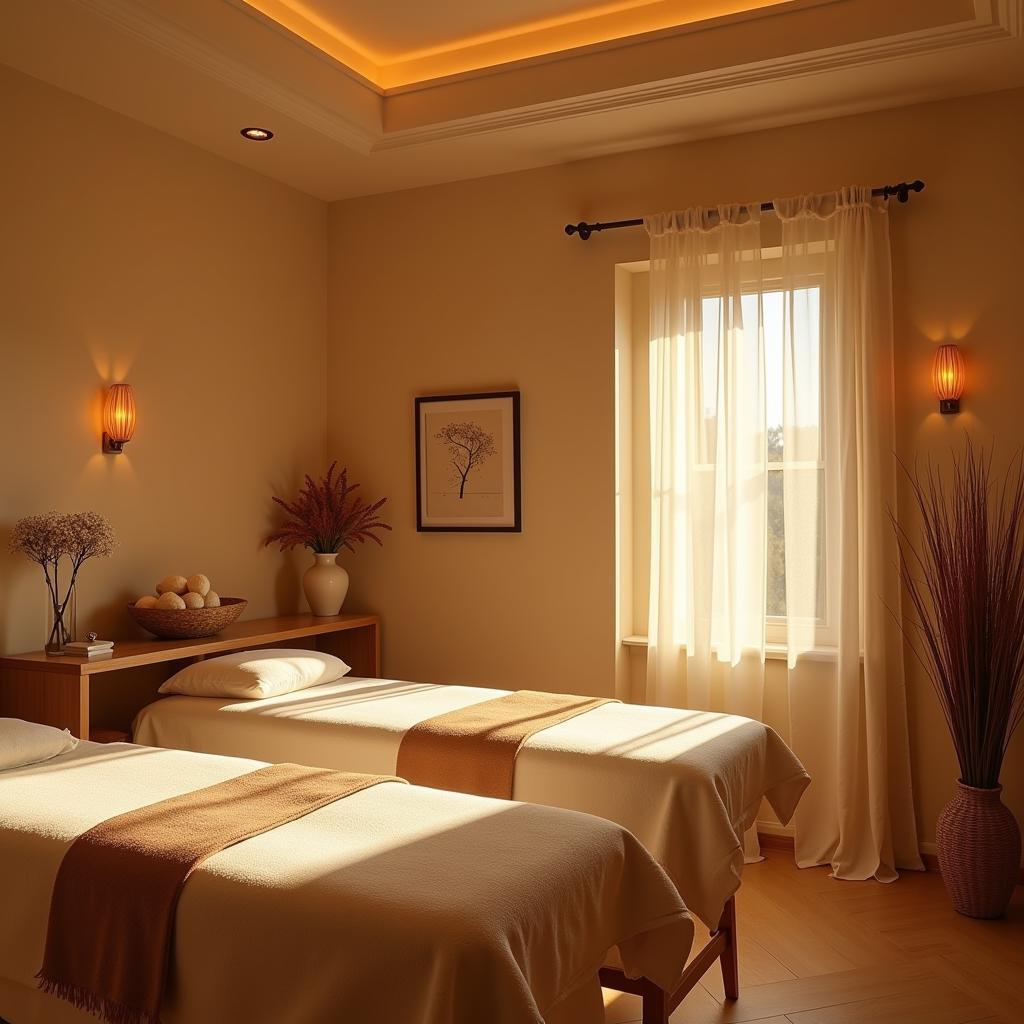 Serene spa treatment room at Buddha Beach Resort and Spa.