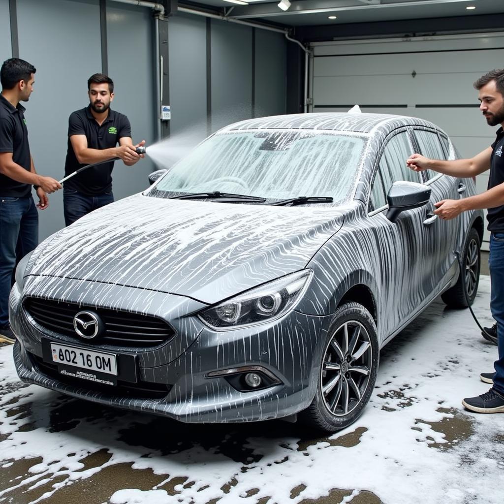 Exterior car wash at a spa in Kharadi