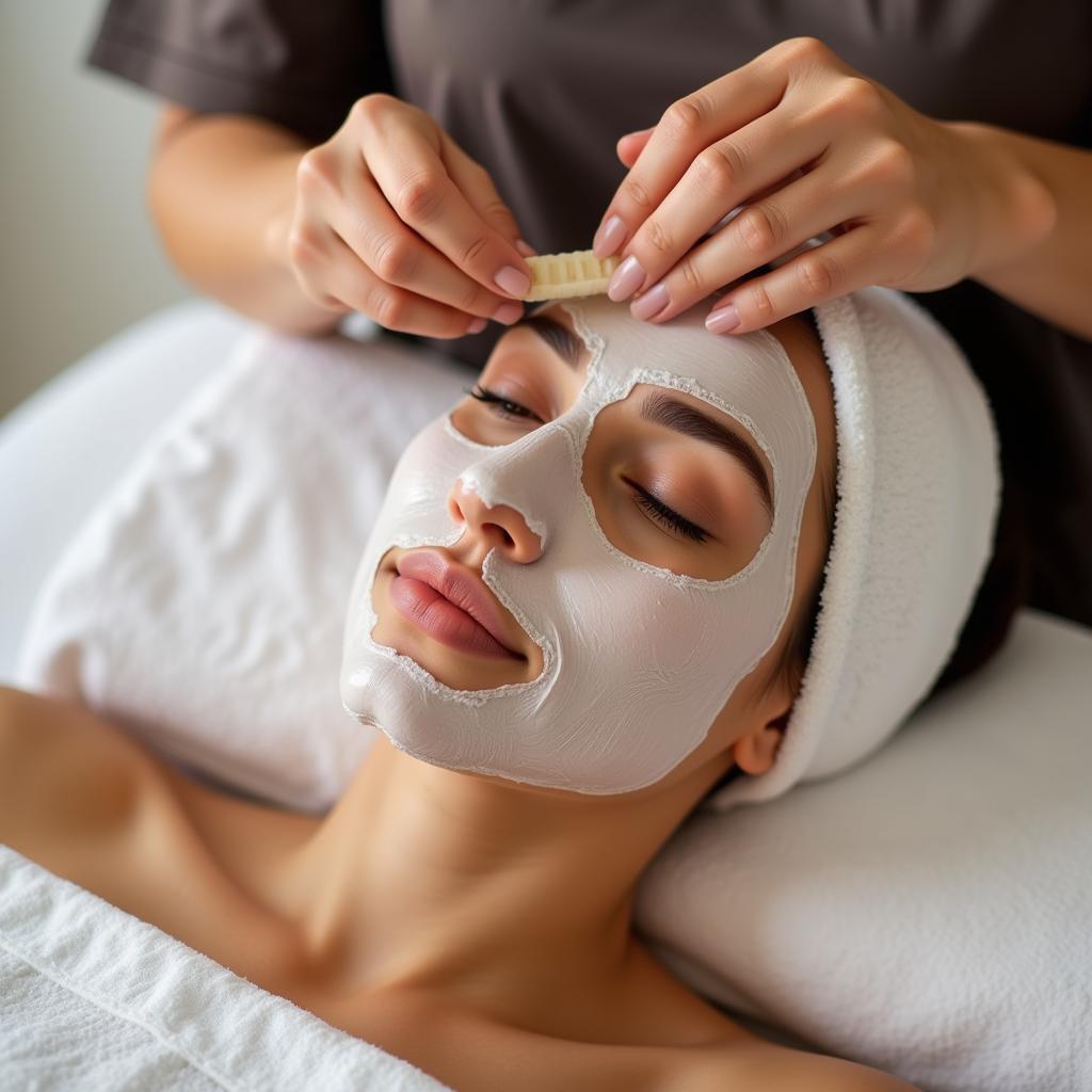 Facial treatment at a Chandigarh spa