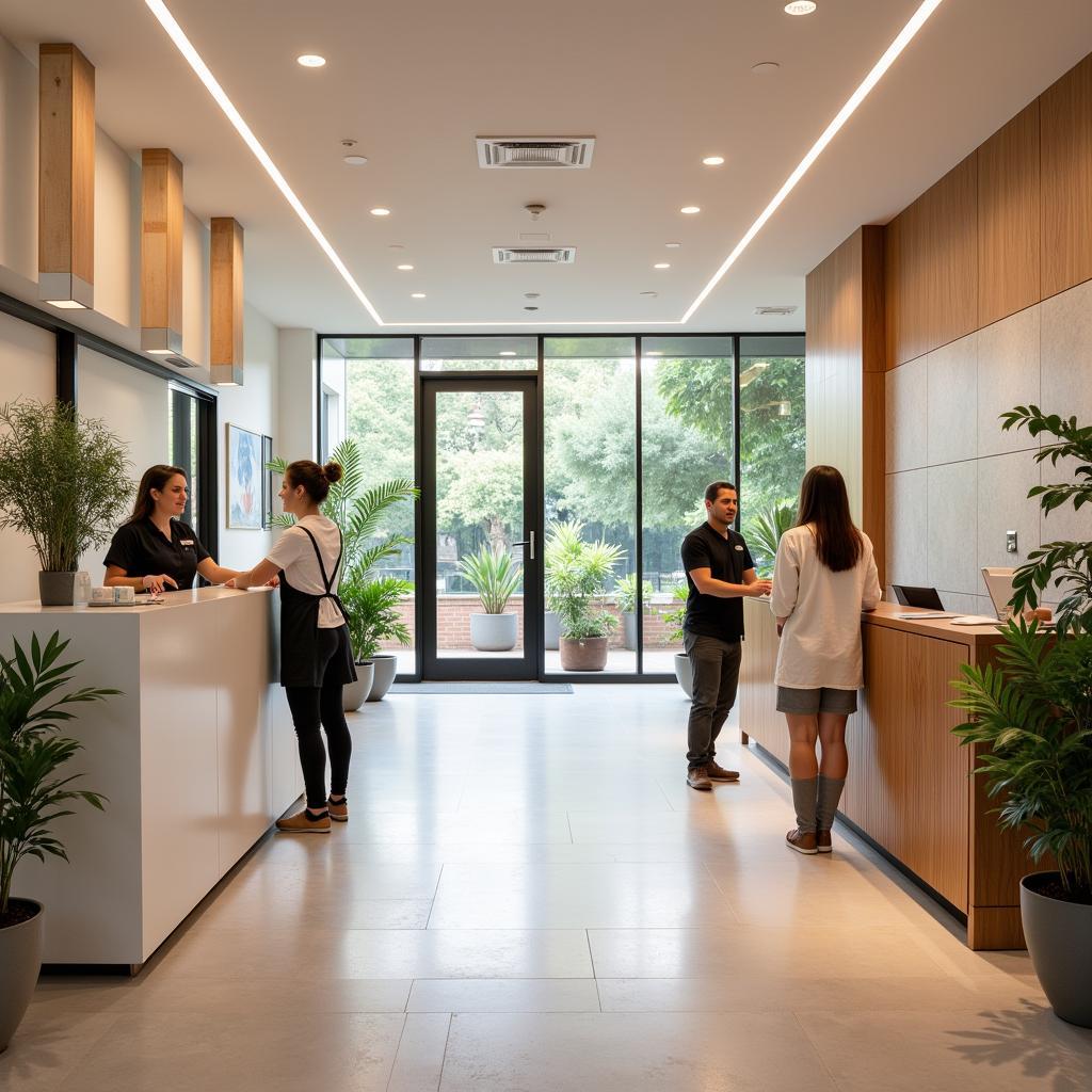 Spa reception area with friendly staff