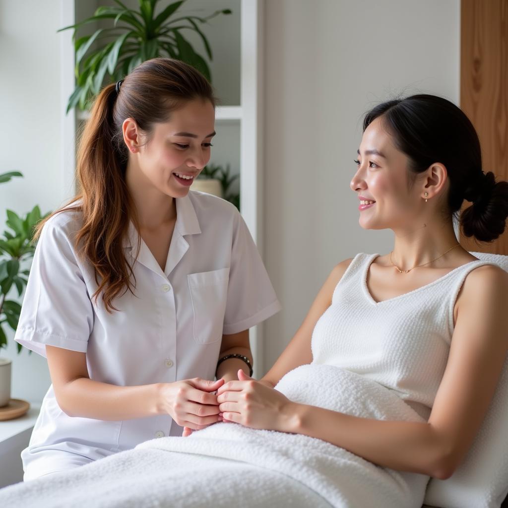 Consultation with a Spa Professional for Choosing the Right Treatment