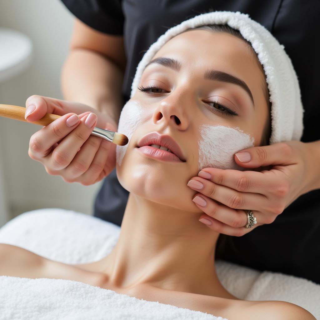 Close-Up Facial Treatment at Spa