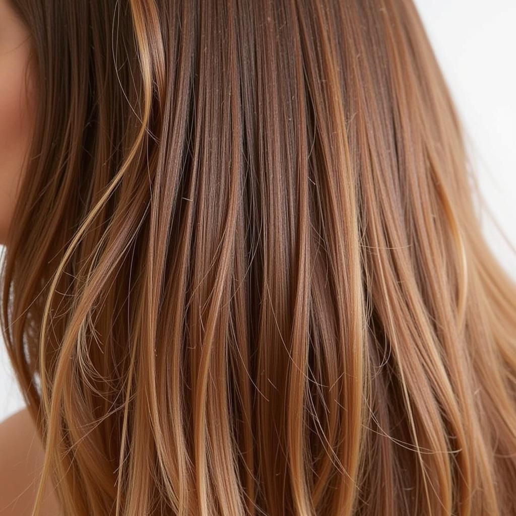 Close-up of shiny, healthy hair after using Aroma Treasures