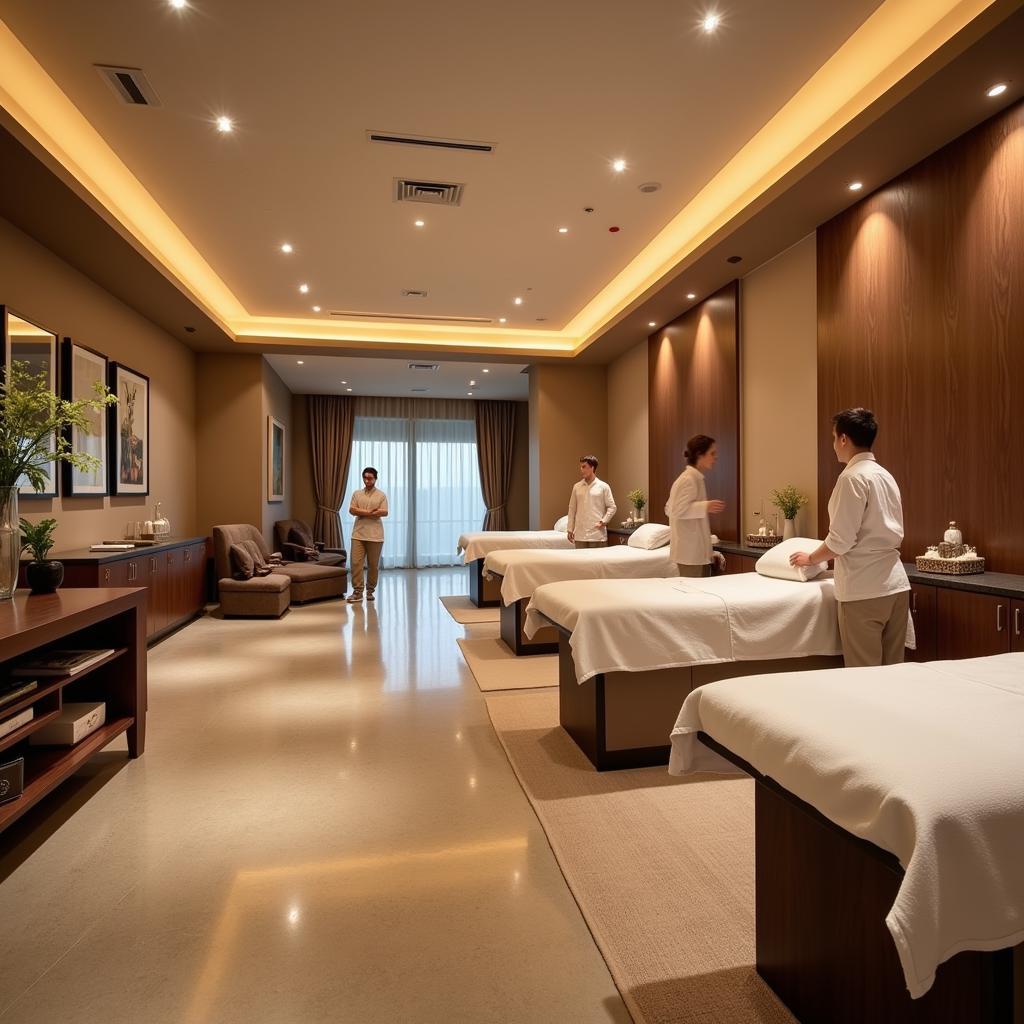 Luxurious interior of a commercial spa in Raipur