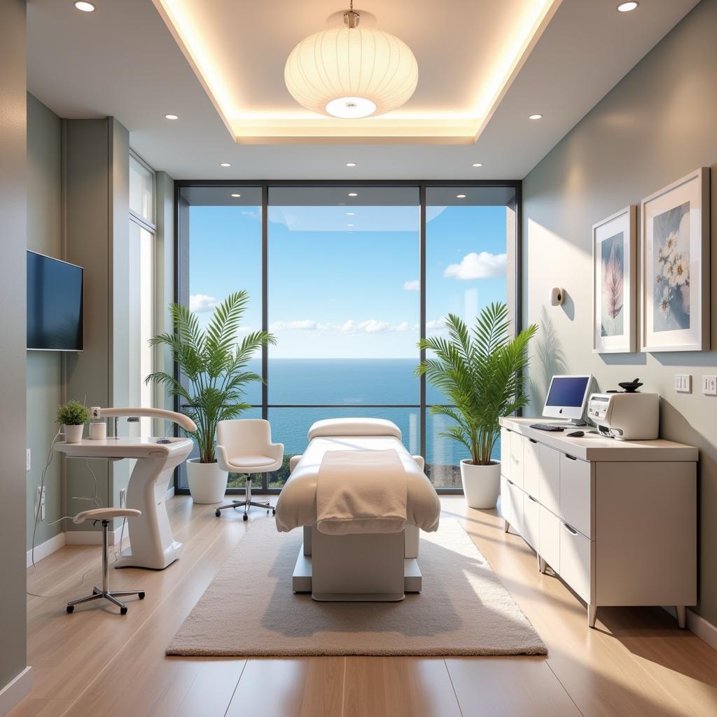 Relaxing Coral Medical Spa Treatment Room