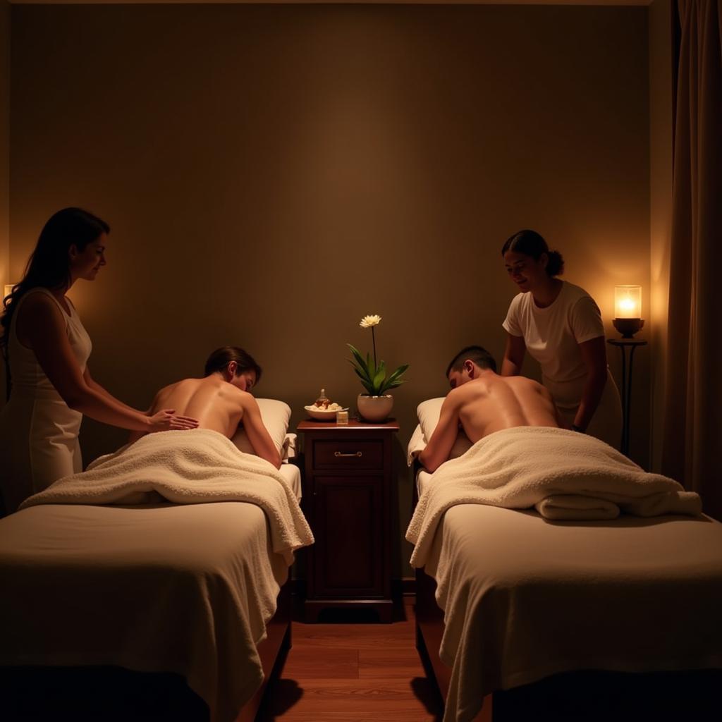 Couple enjoying a relaxing massage therapy in Kolkata